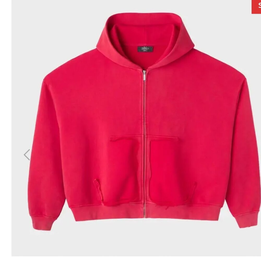 HMDD Clifford Zip Up Hoodie Red Size M NWT